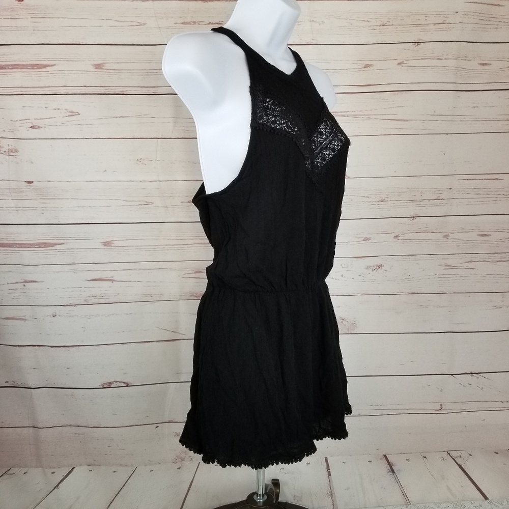 Solemio Women's L Black Romper Open Back Halter - Picture 7 of 8